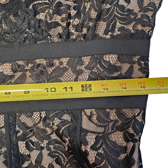 NWT Ann Taylor LOFT Classic Black Lace Lined Cocktail Party Midi Dress Size 8P - Picture 7 of 10